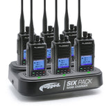 Handheld Radio and 6-Pack Bank Charger Bundle