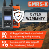 Radio Portátil GMRS GMR5-X 5W Impermeable IP67 con Batería XL