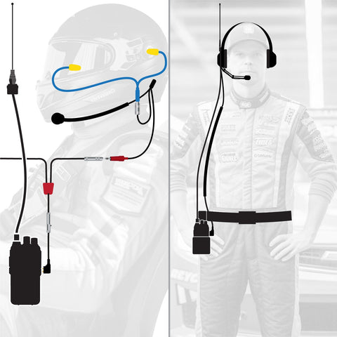 NASCAR Driver and Crew Chief Long Track Racing Kit with RDH16 Radios