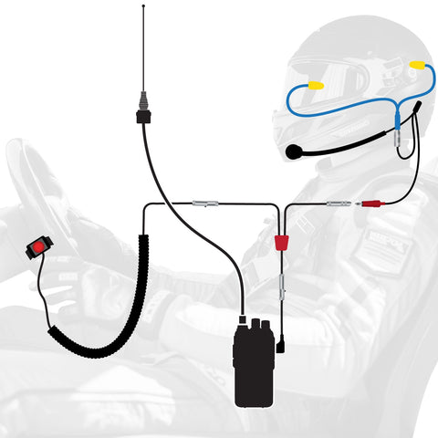 NASCAR Driver Only Long Track Racing Communication Kit with RDH16 Radio