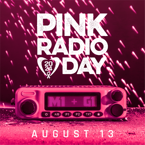 Radio Kit • Pink Rugged M1 RACE SERIES Waterproof Mobile Radio with Antenna • Digital and Analog
