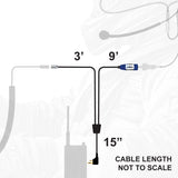 RUGGED Wired XL Single Seat Car Harness Cable Dimensions