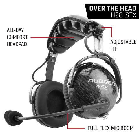 Alpha R Intercoms AlphaBass Carbon Fiber Headset for STEREO and OFFROAD Intercoms – Off ...