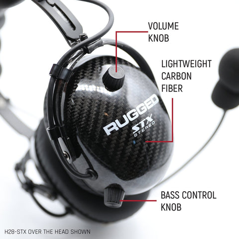 Alpha R Intercoms AlphaBass Carbon Fiber Headset for STEREO and OFFROAD Intercoms – Off ...