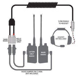 Dual Radios to Headset Coil Cord Adaptor for Crew Chief and Race Control