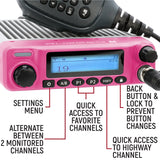 Radio Kit - Pink Rugged G1 ADVENTURE SERIES Waterproof GMRS Mobile Radio with Antenna