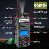 Rugged GMR2 PLUS - GMRS and FRS Two Way Handheld Radio with Mount and Intercom Cable