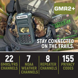 Rugged GMR2 PLUS - GMRS and FRS Two Way Handheld Radio with Mount and Intercom Cable