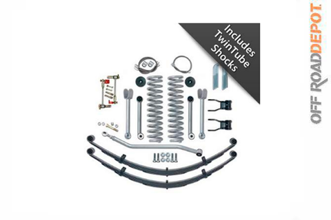 Rubicon Express 4.5" Super-Flex Short Arm Lift Kit with Rear Leaf Springs and Twin Tube Shocks