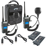 ADVENTURE PACK - 2 PACK - GMR2 GMRS and FRS Two Way Handheld Radios with XL Batteries and Hand Mics - Grey